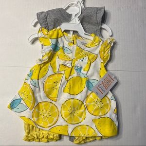 NWT Baby 6 Months Clothing Set Dress Onesie Lemons
